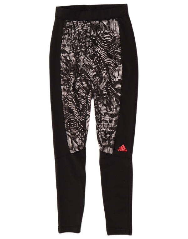 Adidas Womens Climalite Leggings UK 4/6 XS sort dyreprint polyester