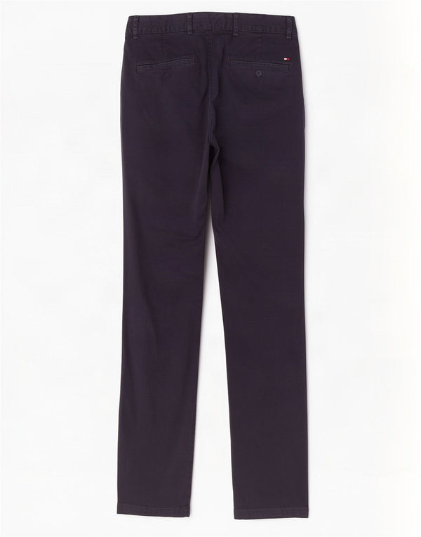 Tommy Hilfiger Mens Slim Chino Trousers W33 L34 Navy Blue Cotton