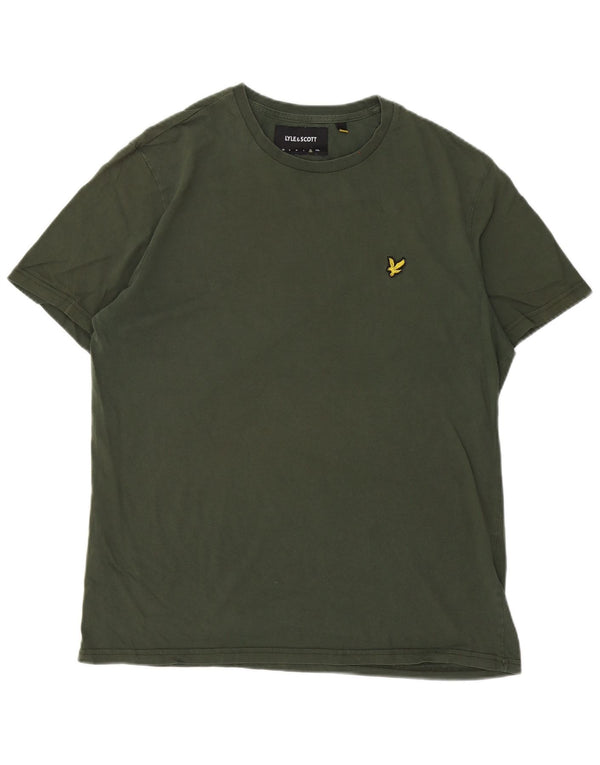 Lyle & Scott Mens T-Shirt Top XL Khaki Cotton