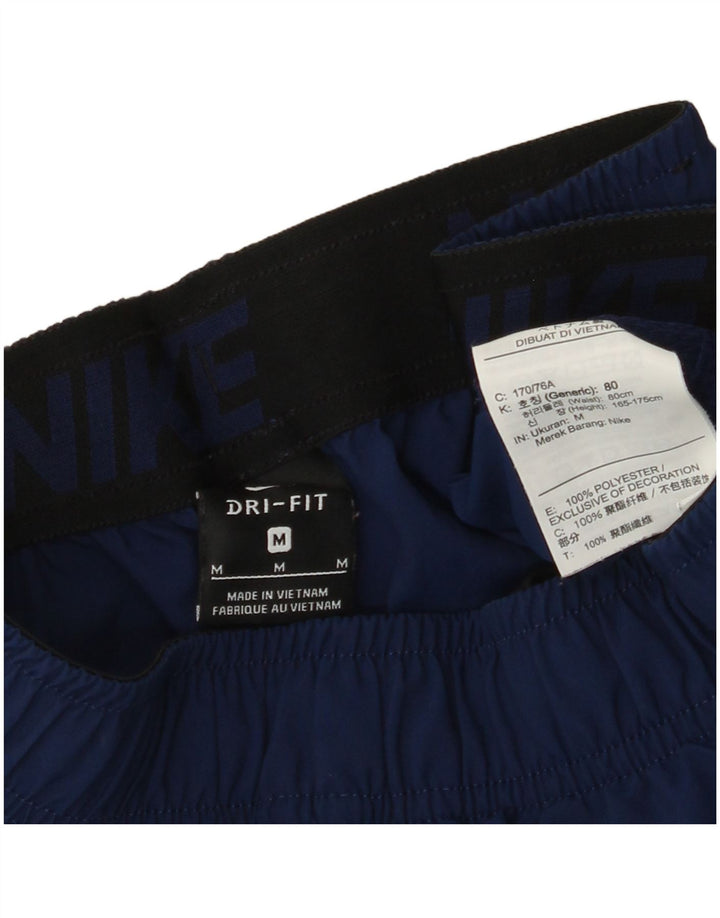 NIKE Mens Dri Fit Graphic Sport Shorts Medium  Navy Blue Polyester