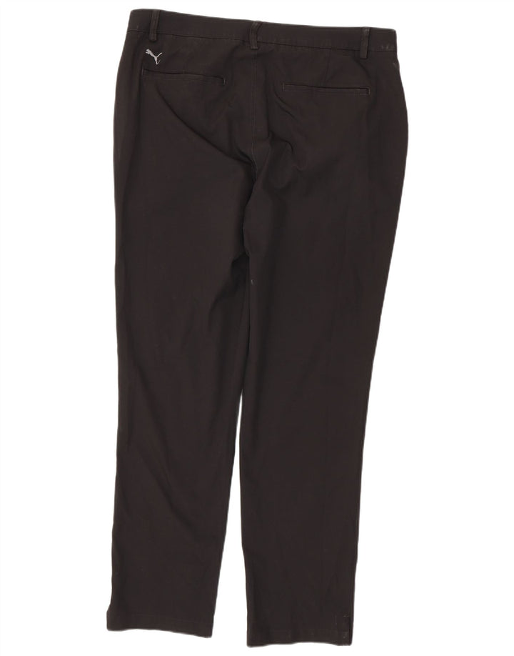 PUMA Mens Slim Chino Trousers W36 L32 Black Polyester