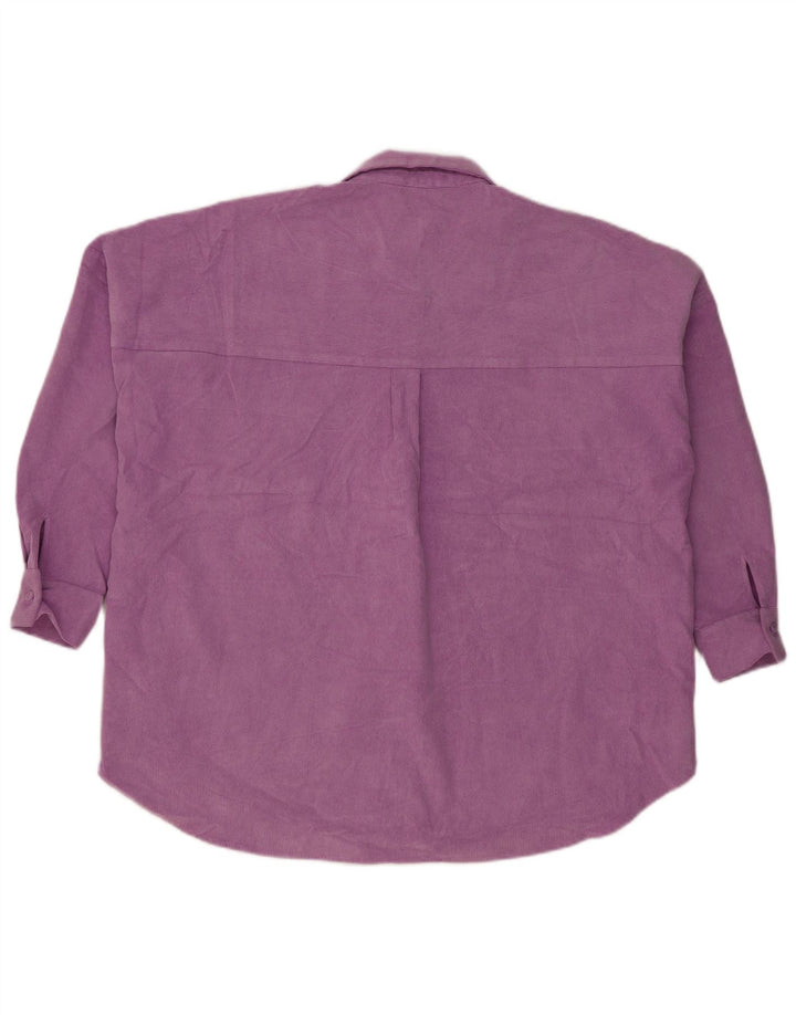 Zara Womens Oversized Corduroy Shirt UK 14 Medium Purple Polyester
