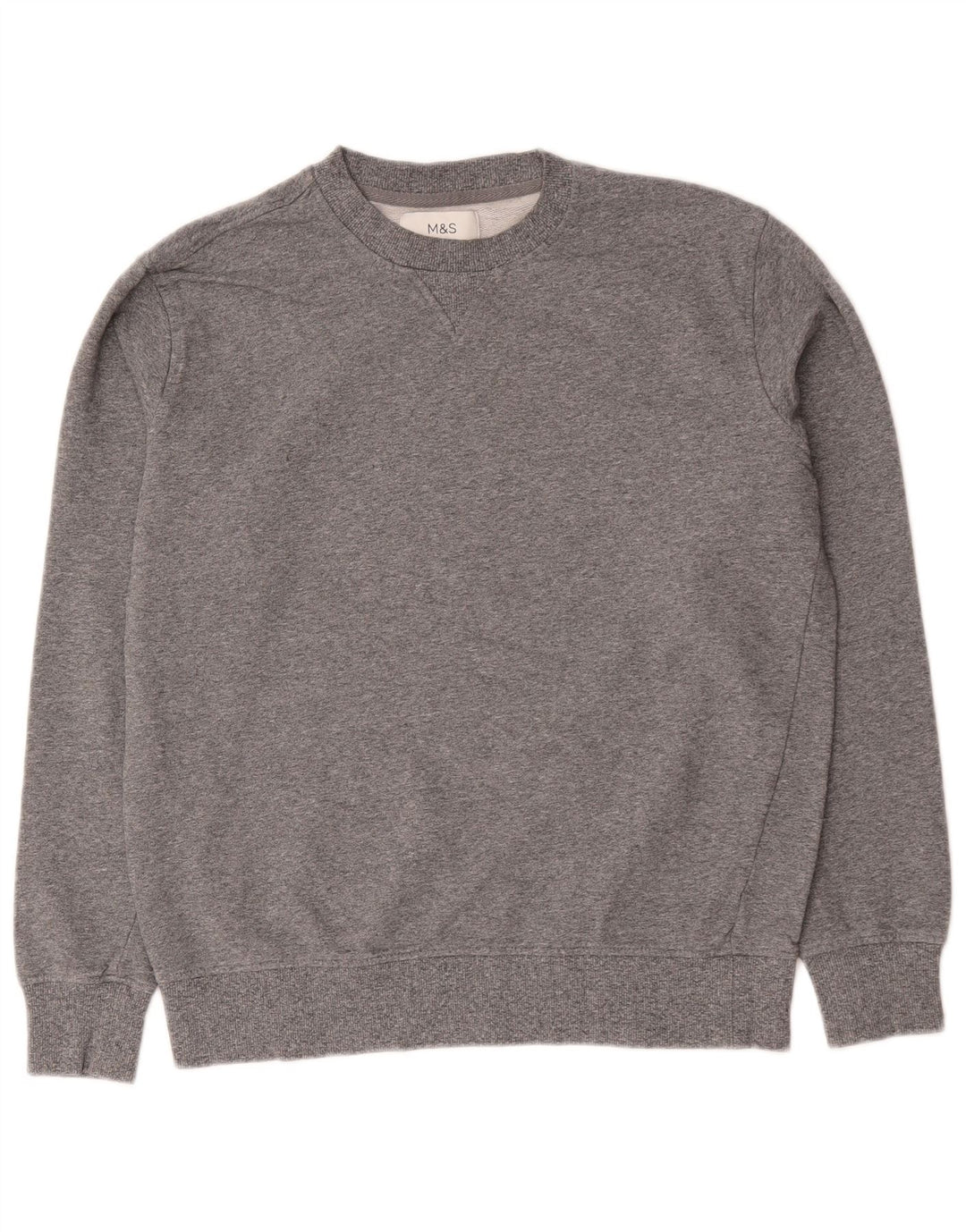 Marks & Spencer Herre sweatshirt Jumper Medium Grey Flecked Bomuld