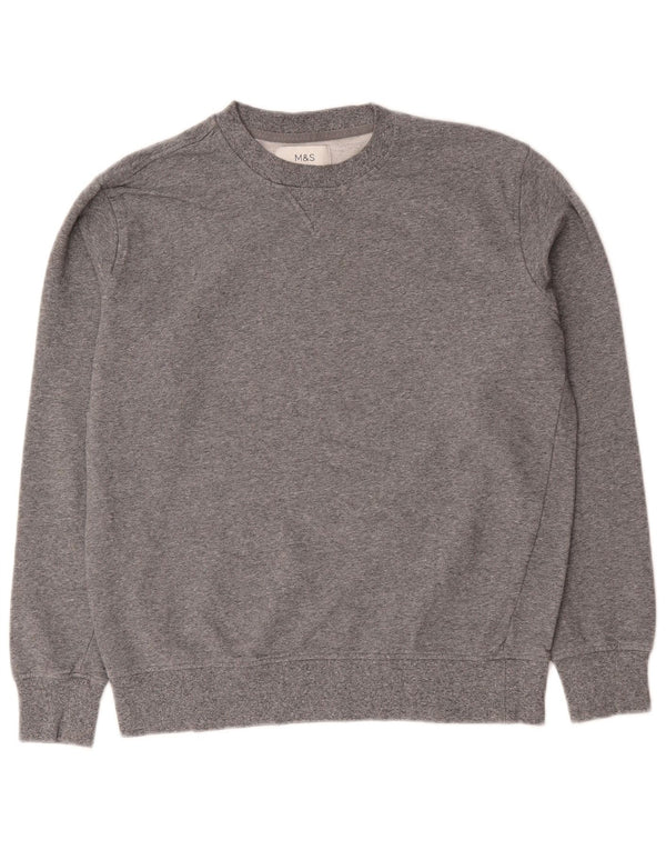 Marks & Spencer Herre sweatshirt Jumper Medium Grey Flecked Bomuld