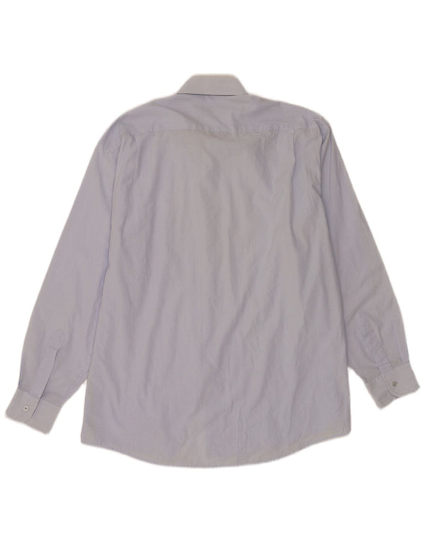 Camisa masculina Pierre Cardin tamanho 42 16 1/2 grande algodão listrado azul