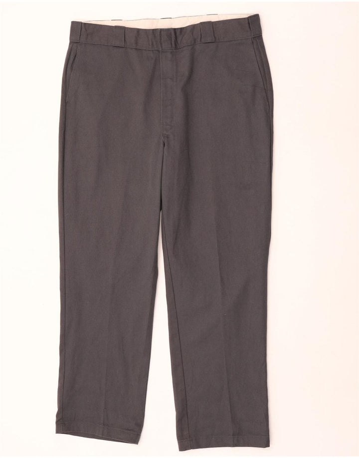 Dickies Mens Straight Chino Trousers W38 L30 Grey Polyester