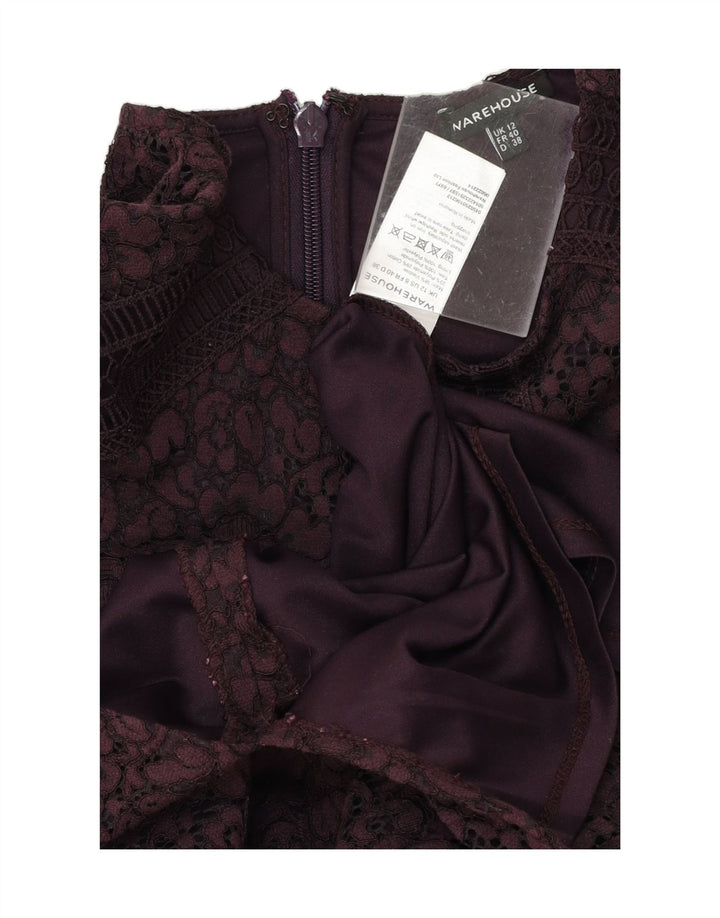 WAREHOUSE Womens Sheath Dress UK 12 Medium  Purple Viscose Vintage Warehouse and Second-Hand Warehouse from Messina Hembry 