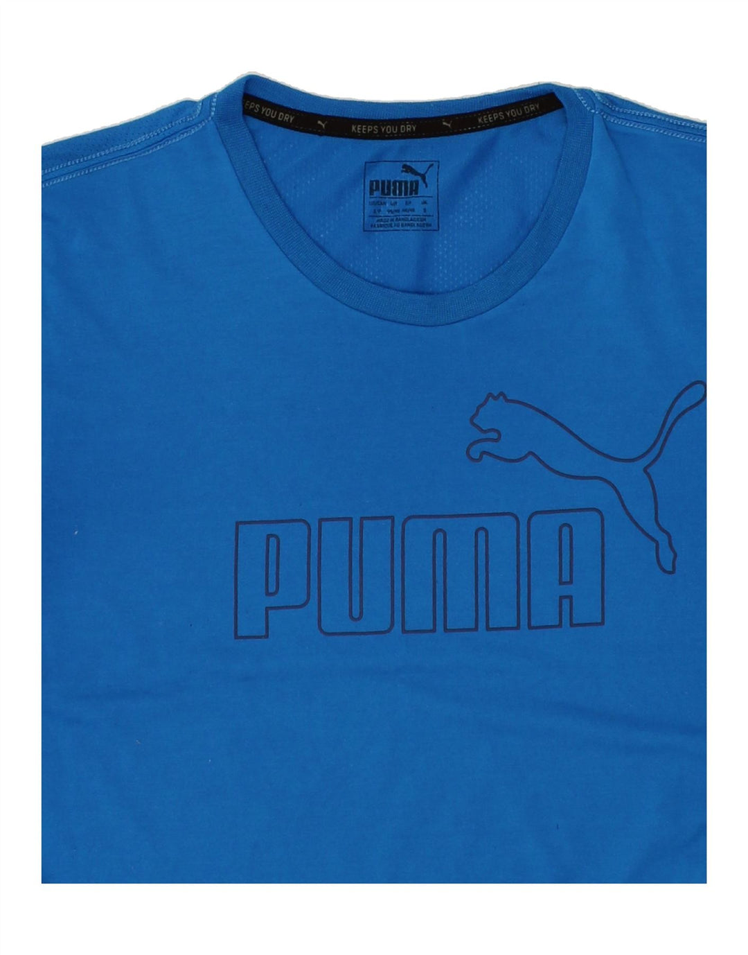 PUMA Mens Graphic T-Shirt Top Small Blue Polyester Vintage Puma and Second-Hand Puma from Messina Hembry 