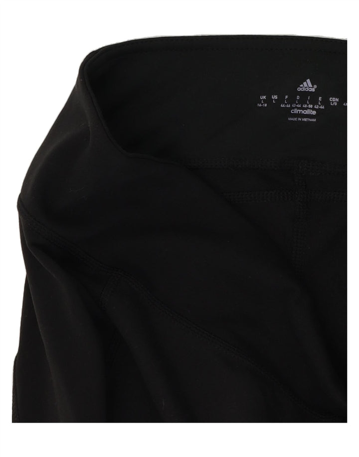 ADIDAS Womens Climalite Capri Leggings UK 16/18 Large Black Polyester Vintage Adidas and Second-Hand Adidas from Messina Hembry 
