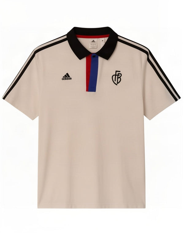 Adidas Polo De Rugby Para Hombre Algodón Blanco Medio Con Bloques De Color