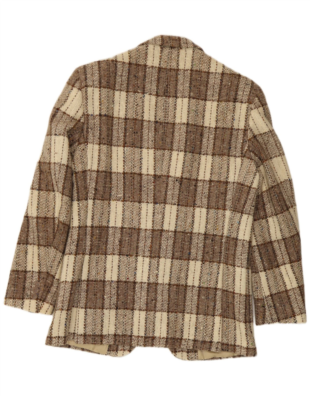 Giacca blazer da uomo a 2 bottoni Cacharel IT 52 XL Lana a quadri beige