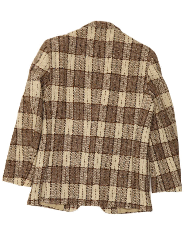 Giacca blazer da uomo a 2 bottoni Cacharel IT 52 XL Lana a quadri beige