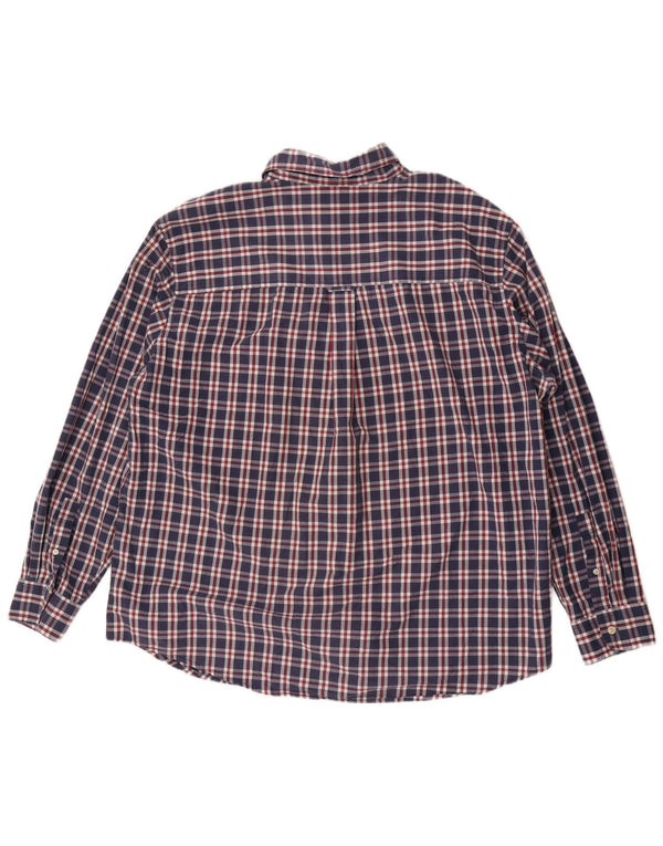 Chaps Herre Easy Care skjorte 2XL marineblå ternet bomuld