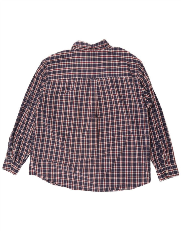 Chaps Herre Easy Care skjorte 2XL marineblå ternet bomuld