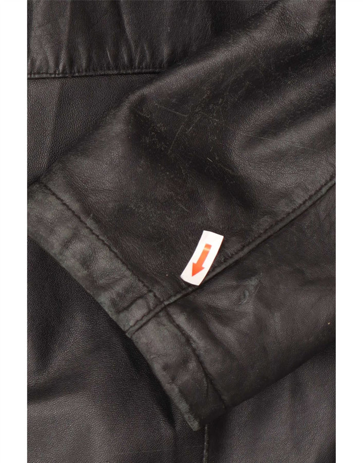 Cappotto oversize in pelle con cappuccio da donna Kiros IT 48 XL Nero