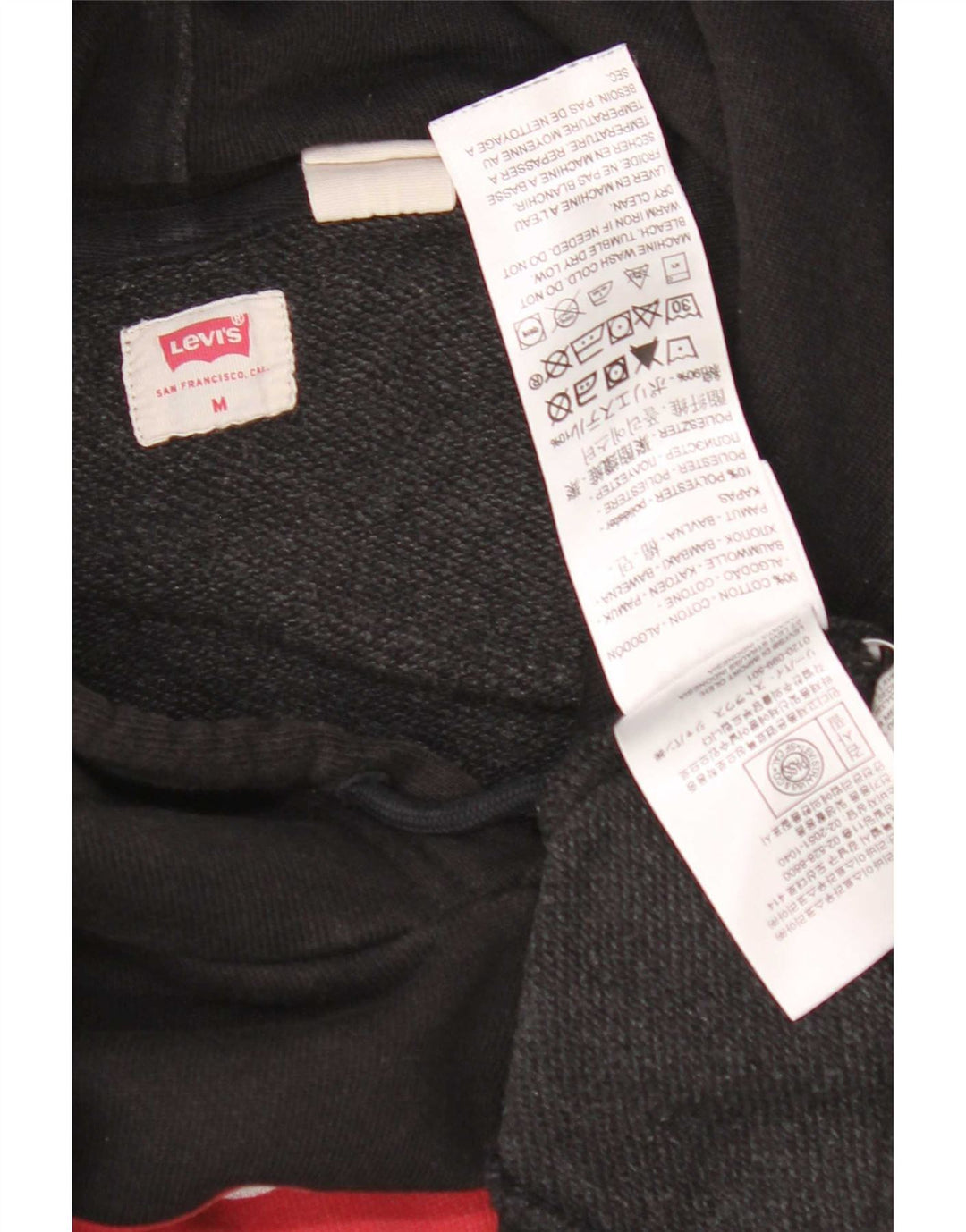 Levi's Mens Graphic Hoodie Jumper Medium Black Cotton