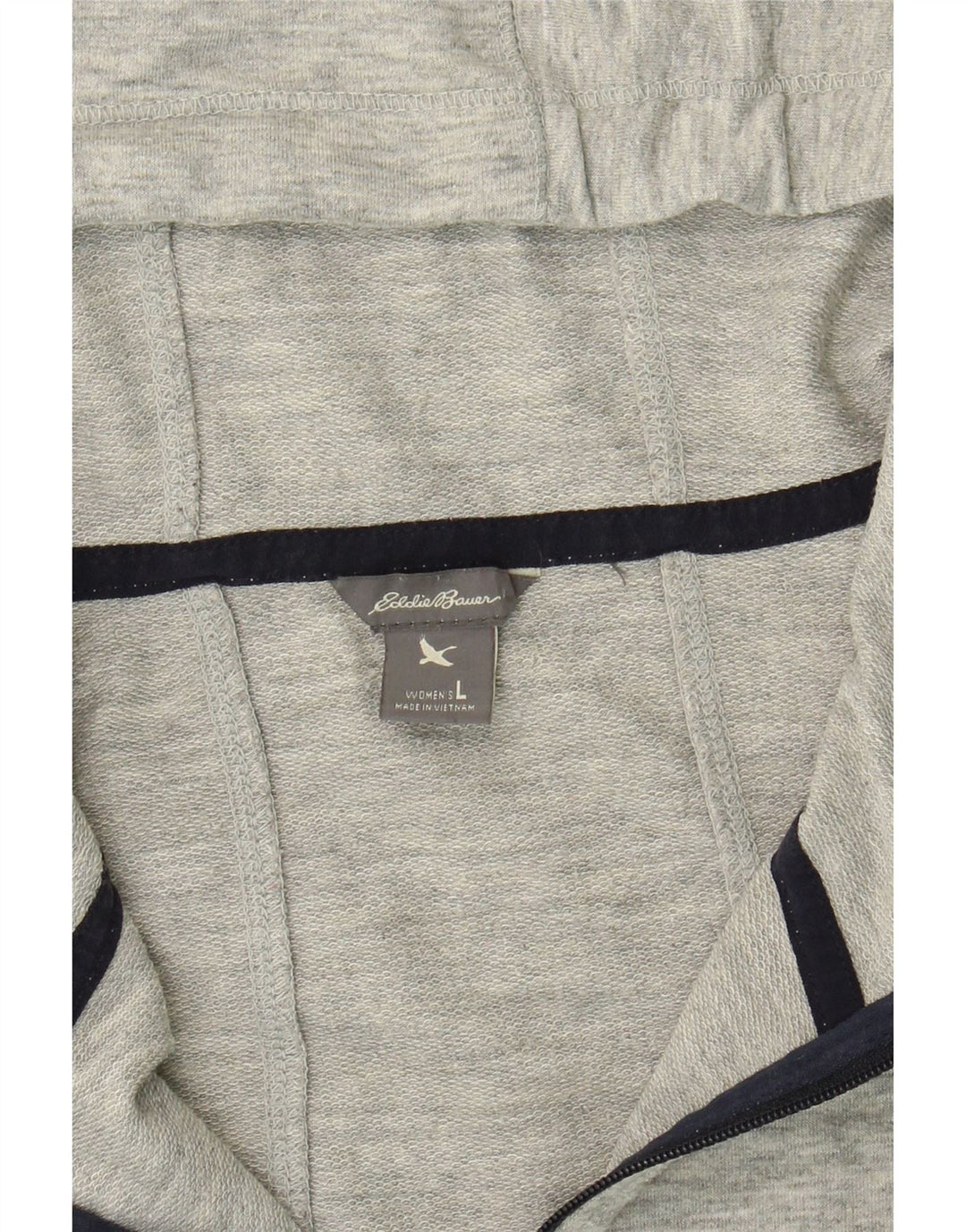 EDDIE BAUER Womens Zip Hoodie Sweater UK 14 Large Grey Polyester Vintage Eddie Bauer and Second-Hand Eddie Bauer from Messina Hembry 