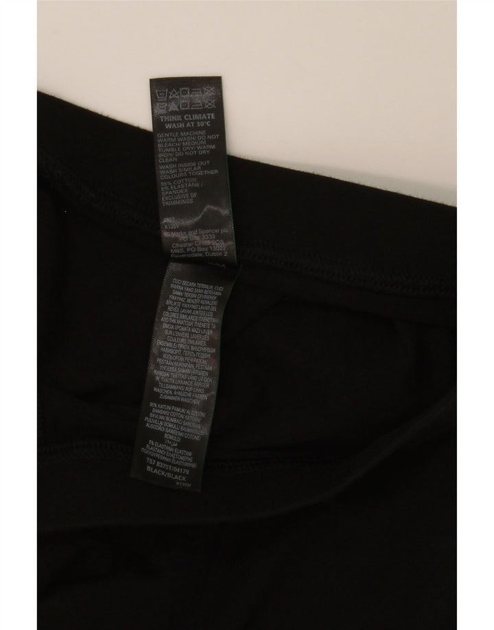 Marks & Spencer Womens Leggings UK 14 Large Black Cotton