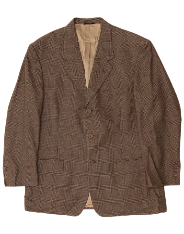 PIERRE CARDIN Mens 3 Button Blazer Jacket UK 40 Large Grey Houndstooth
