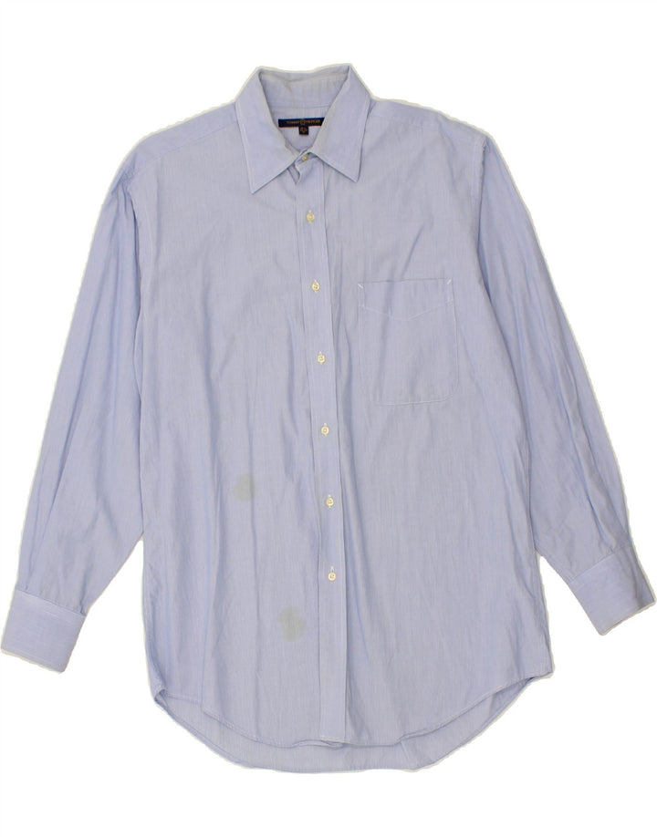 TOMMY HILFIGER Mens Shirt Size 15 1/2 Medium Blue Cotton Vintage Tommy Hilfiger and Second-Hand Tommy Hilfiger from Messina Hembry 