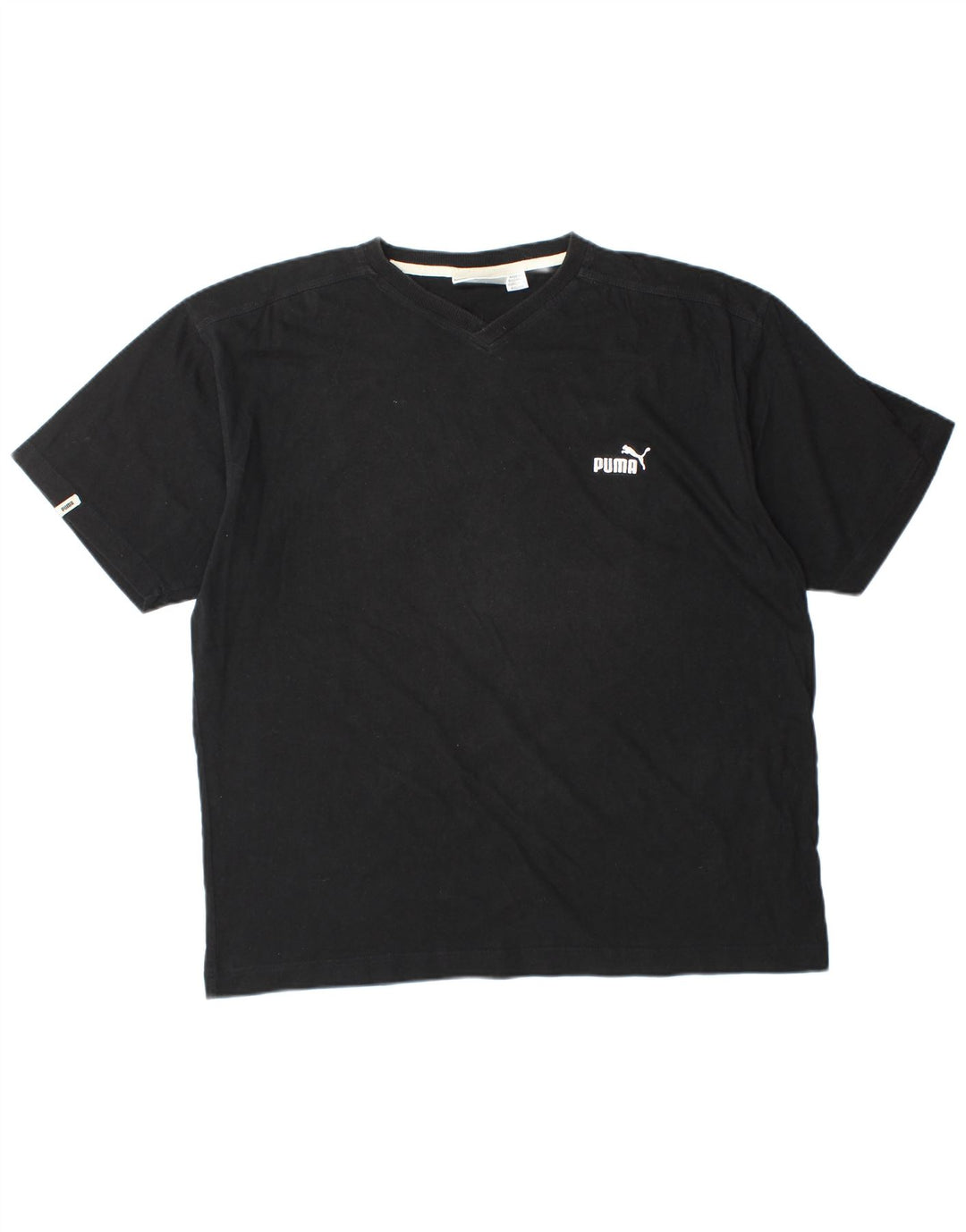PUMA Mens T-Shirt Top Large Black Cotton