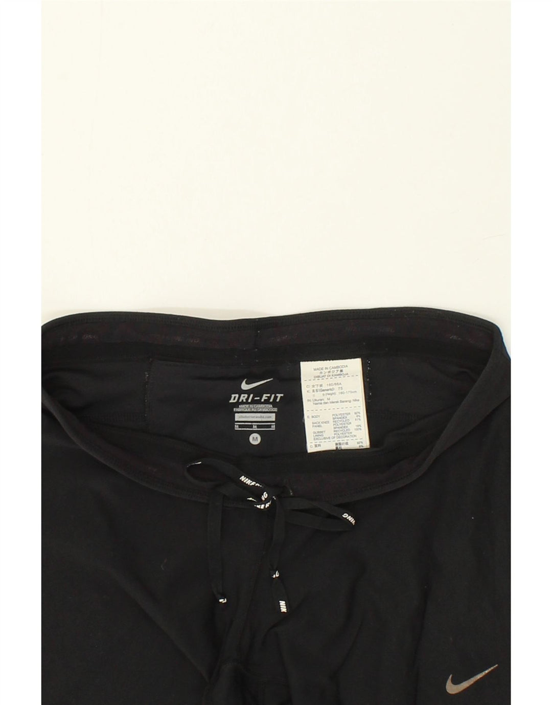NIKE Womens Dri Fit Capri Tracksuit Trousers UK 12 Medium Black Polyester Vintage Nike and Second-Hand Nike from Messina Hembry 