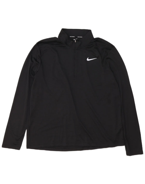 Ανδρική φόρμα πουλόβερ με φερμουάρ Nike Dri Fit Top 2XL Μαύρο πολυεστέρα