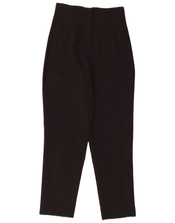 Zara Kvinders tilspidsede Casual Bukser XS W24 L27 Sort