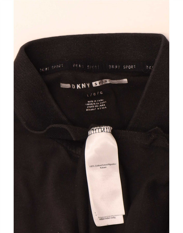 Dkny Mens Polo Shirt Large Black Cotton