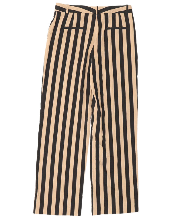 Zara Womens High Waist Straight Chino Trousers Medium W28 L32 Beige Striped