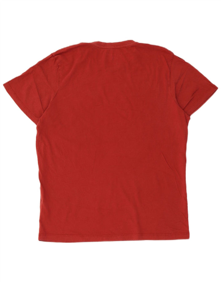 JACK & JONES Mens Regular Fit Graphic T-Shirt Top Medium Red Cotton