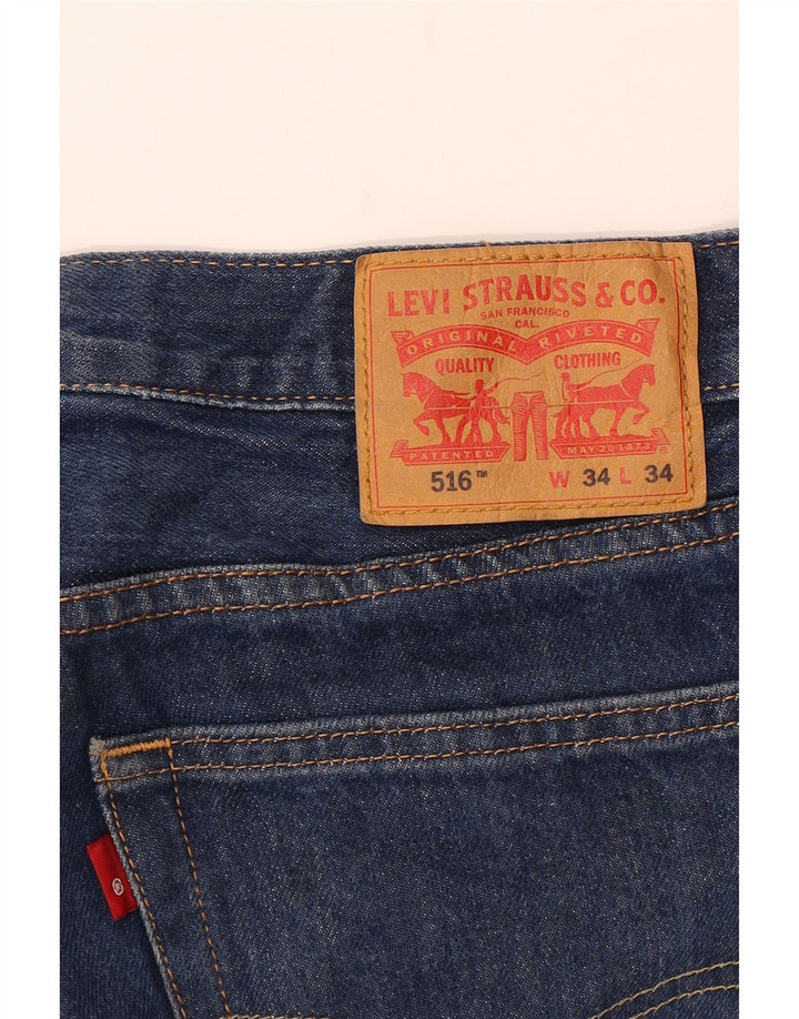 LEVI'S Herre 516 Straight Jeans W34 L34 Blå