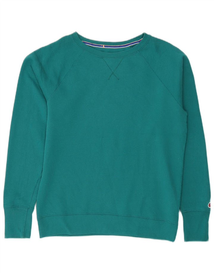 Champion Womens Sweatshirt Jumper UK 14 Medium Green Polyester