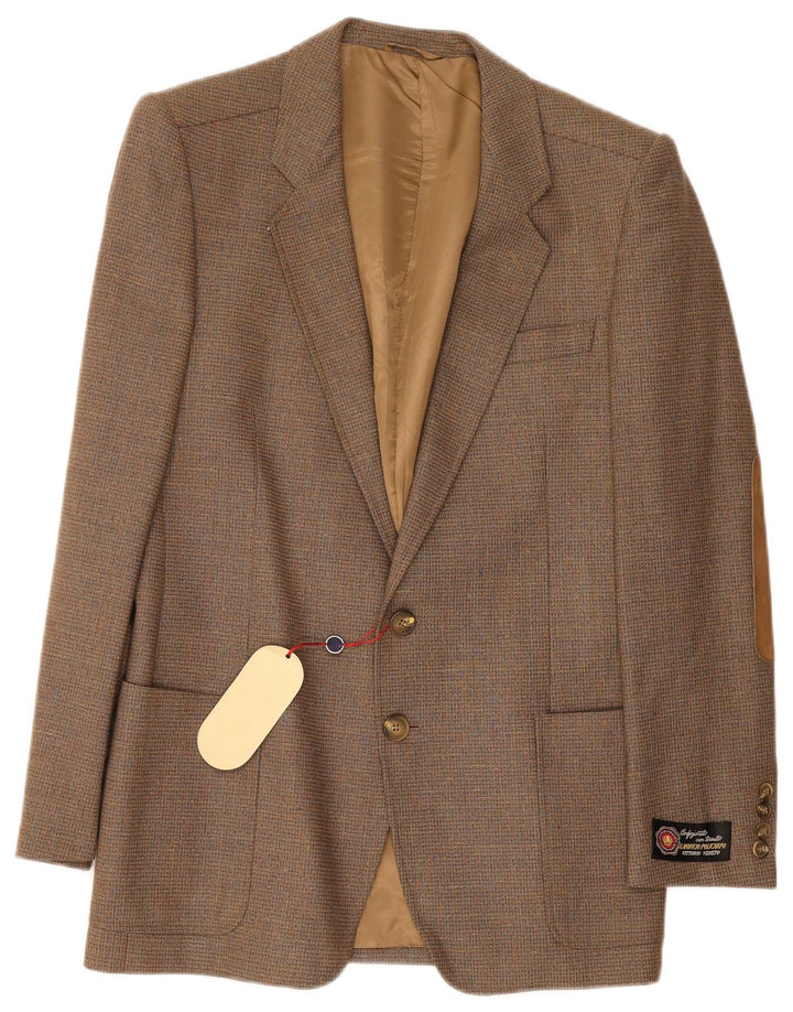 Jaqueta blazer masculina Vittorio Veneto com 2 botões IT 48 lã marrom médio