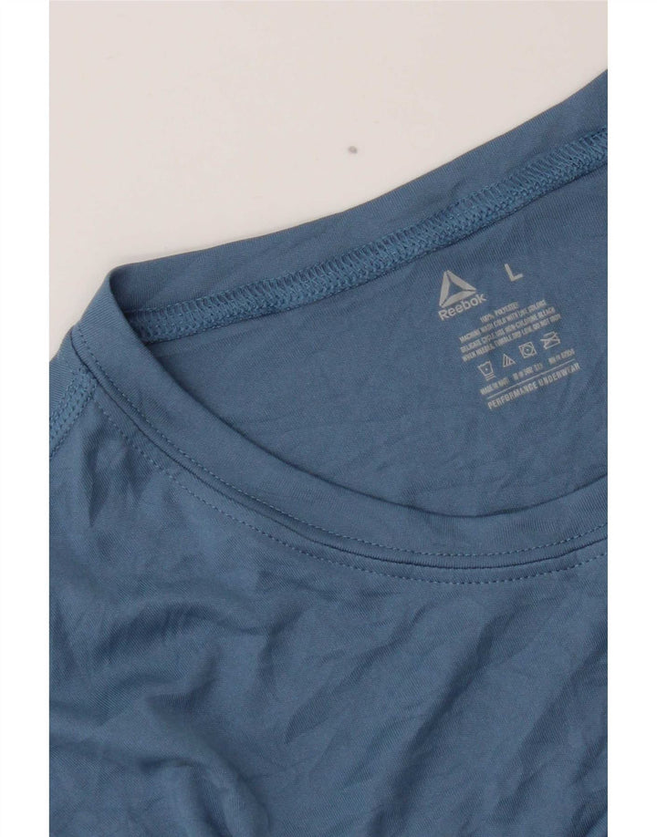Reebok Mens T-Shirt Top Large Blue Polyester