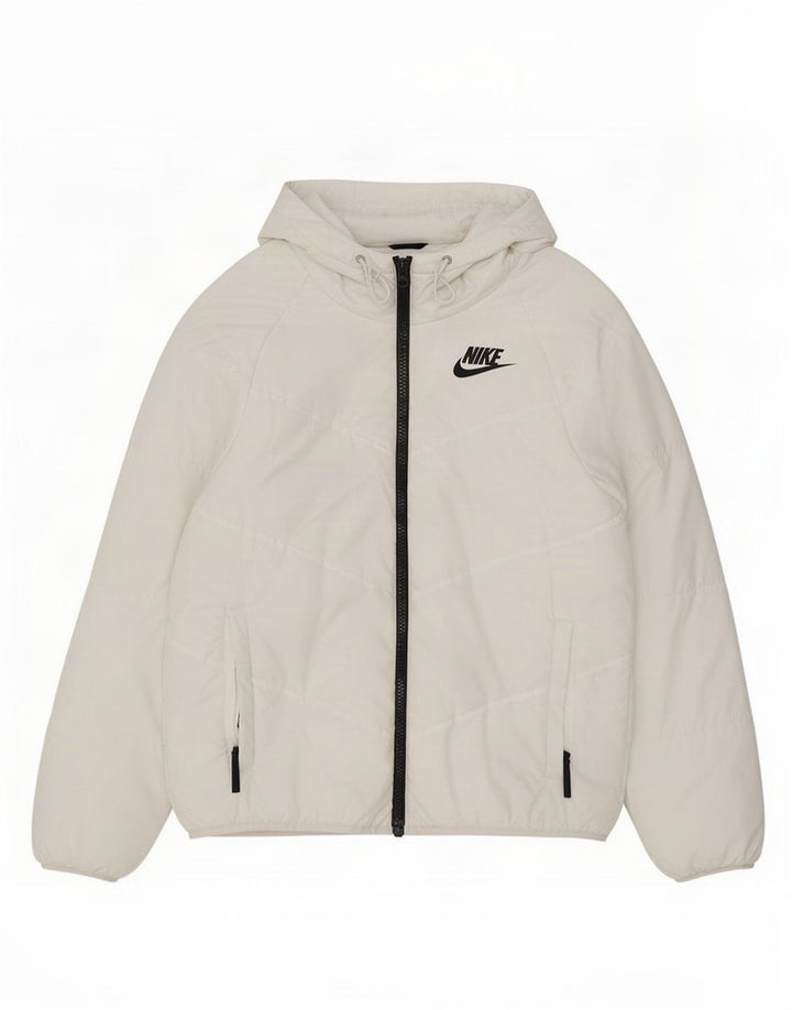 Nike Chaqueta cortavientos con capucha para hombre UK 36 Small White Poliéster