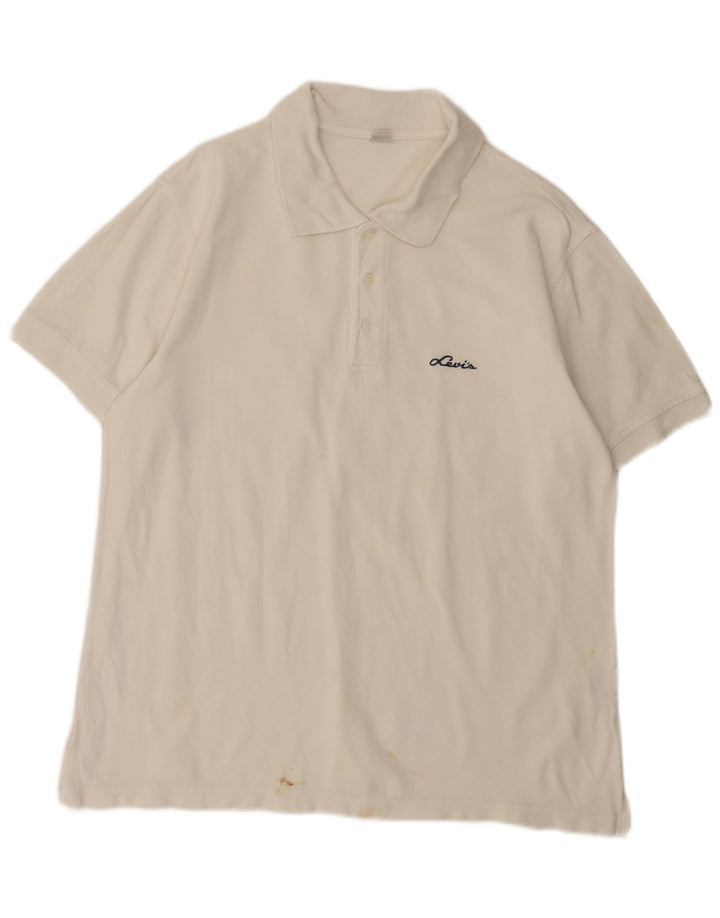 Levi's Mens Polo Shirt Large White Cotton