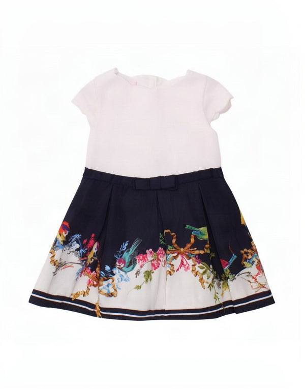 Ted Baker Baby-Mädchen-A-Linien-Kleid, 3–6 Monate, weißes Blumenmuster, Polyester