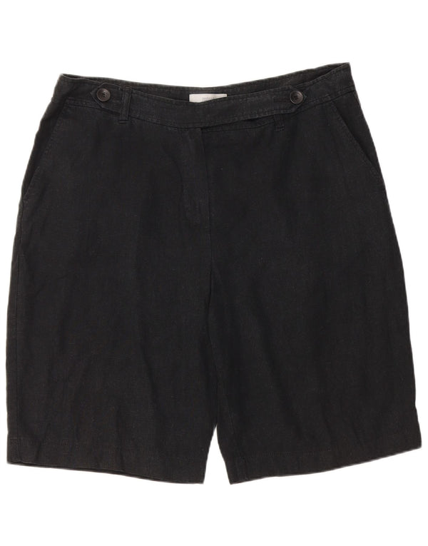 Marks & Spencer Γυναικεία Casual Σορτς UK 16 Large W34 Μαύρο λινό