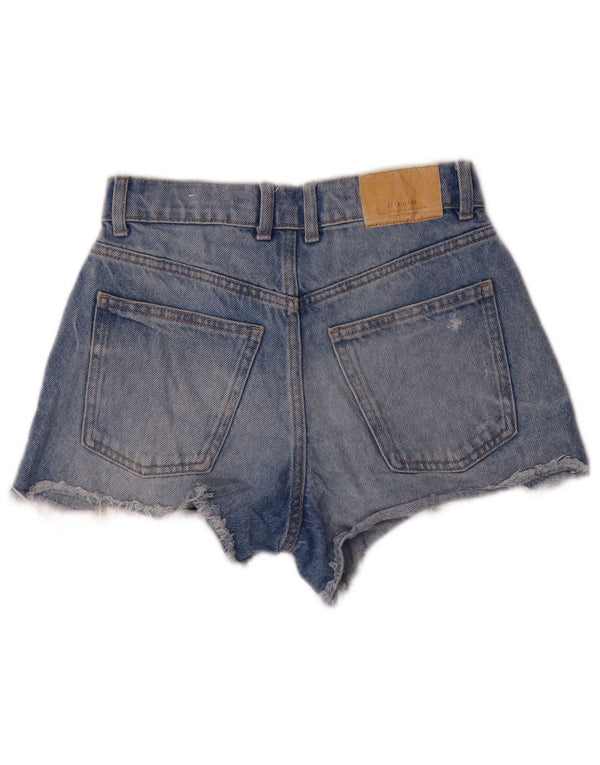 Pantaloncini di jeans invecchiati Zara per ragazze 13-14 anni W24 cotone blu