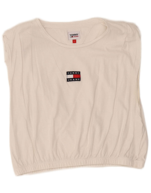 Tommy Hilfiger Womens Crop Vest Top UK 14 Large White