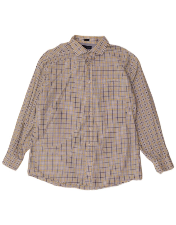 Camisa masculina Tommy Hilfiger Regular Fit tamanho 17 1/2 XL algodão xadrez azul