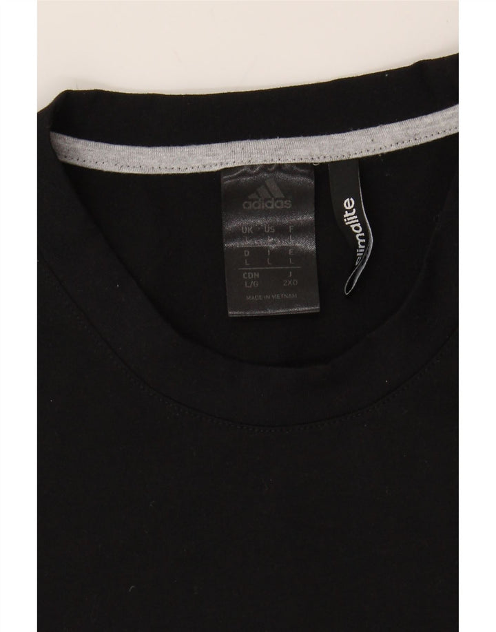 ADIDAS Mens Climalite T-Shirt Top Large Black Polyester Vintage Adidas and Second-Hand Adidas from Messina Hembry 