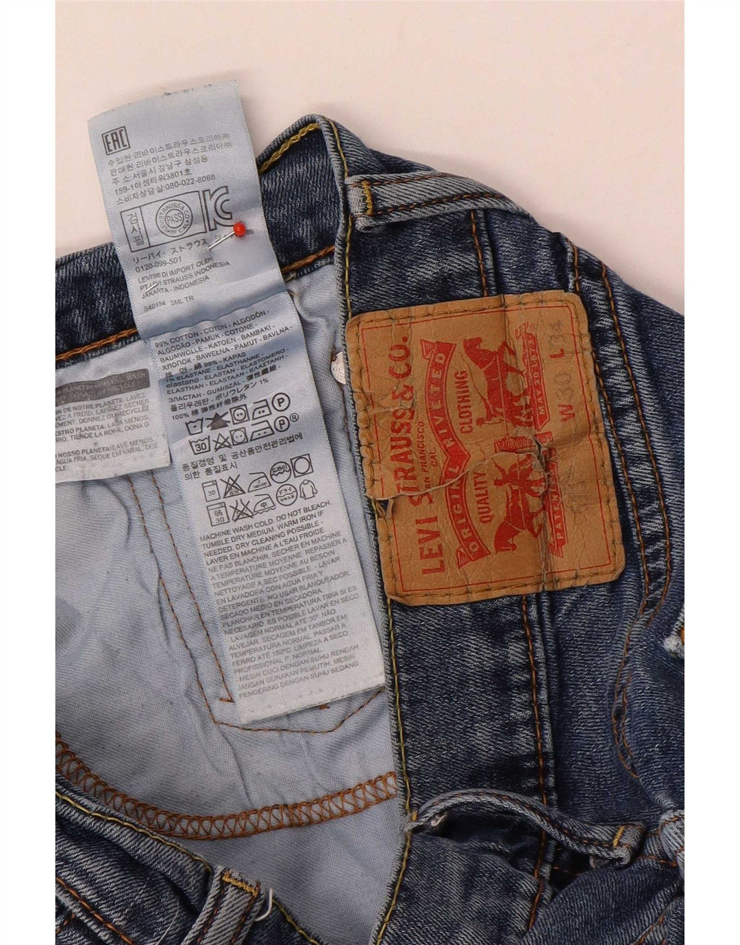 Męskie jeansy Levi's 511 Slim W30 L34 Niebieska bawełna