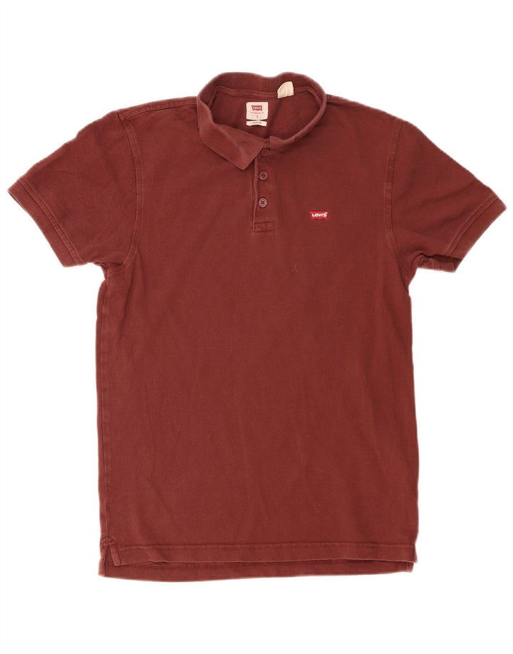 Levi's Mens Standard Polo Shirt Small Maroon Cotton