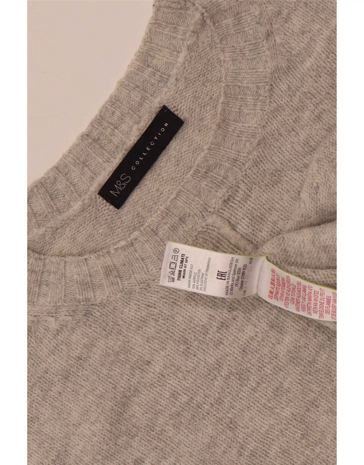 Marks & Spencer dame sweater med rund hals i overstørrelse UK 16 stor grå