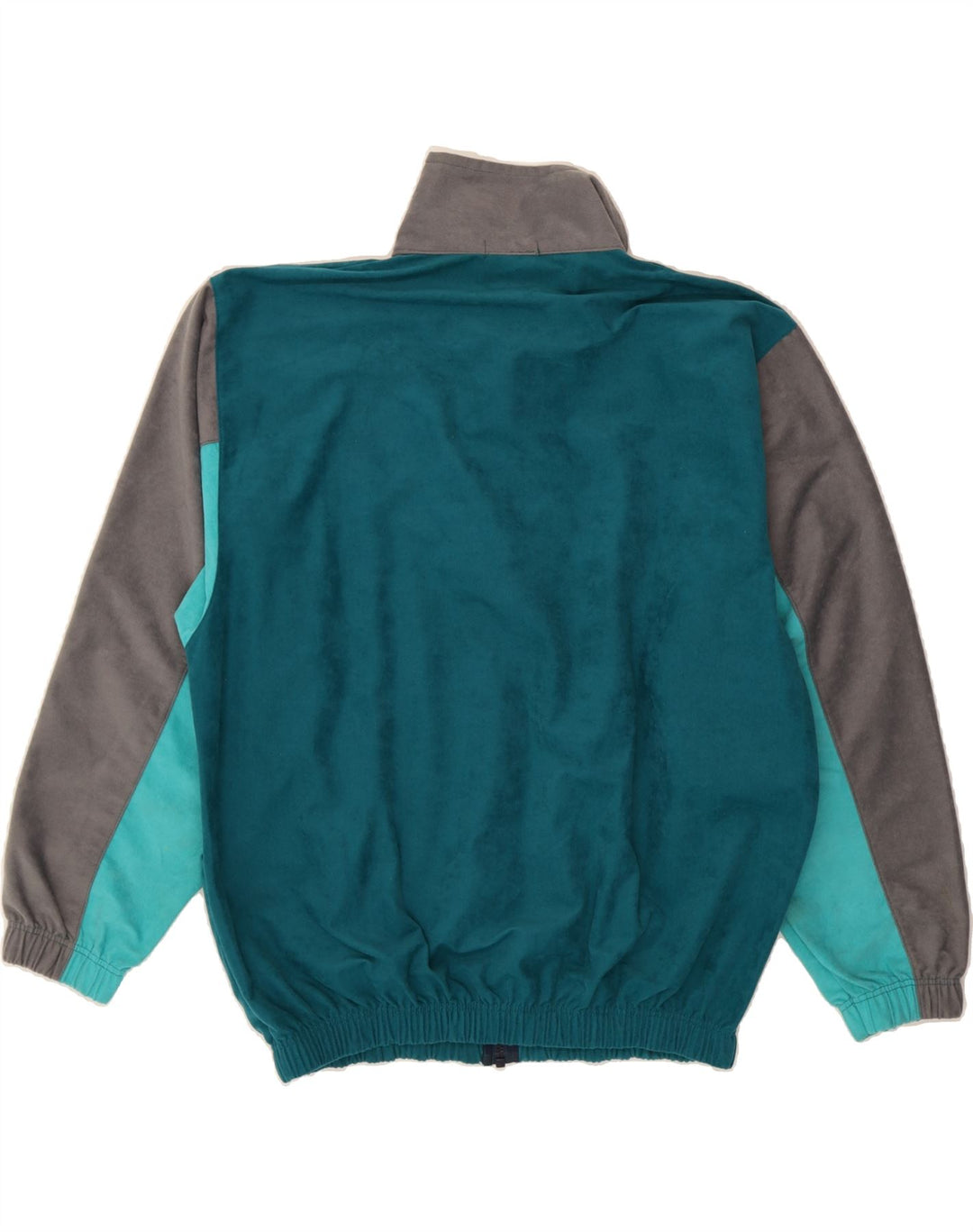 VINTAGE Mens Tracksuit Top Jacket Small Turquoise Colourblock Polyester Vintage Vintage and Second-Hand Vintage from Messina Hembry 