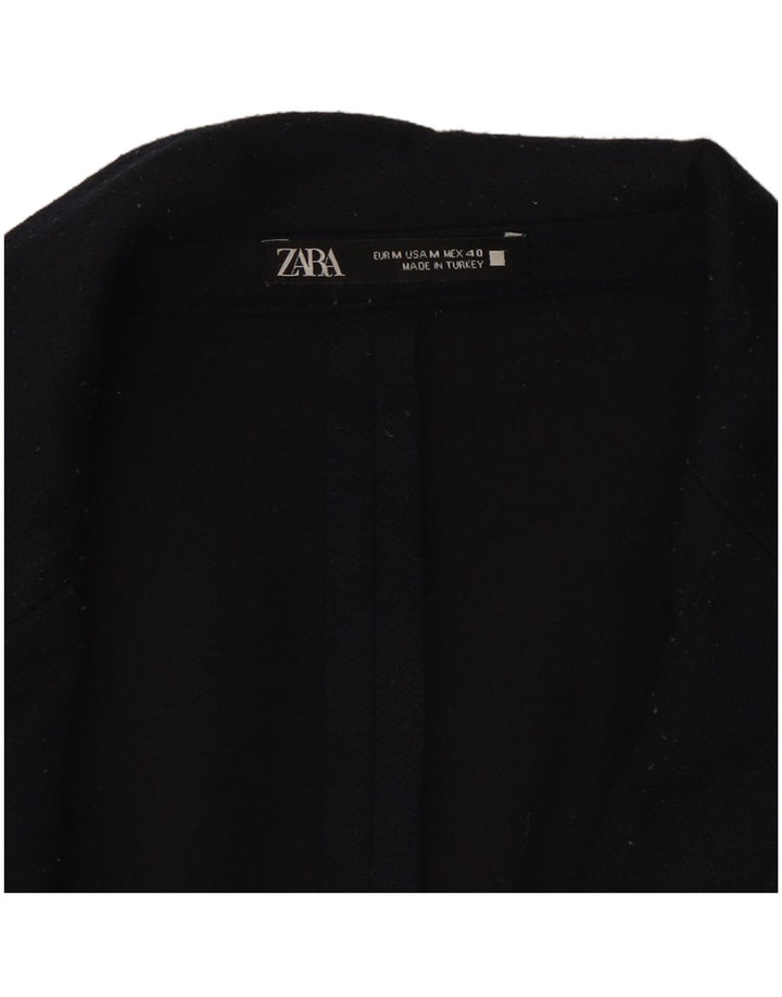 Zara Herre 2-knaps blazerjakke UK 38 Medium Navy Blue Polyester