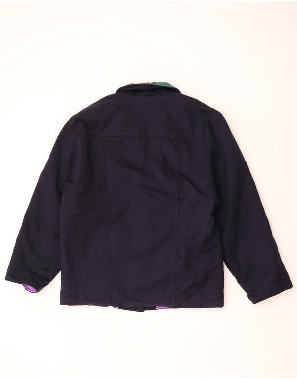 Vintage Womens 2 Button Blazer Jacket IT 44 Medium Navy Blue Colourblock