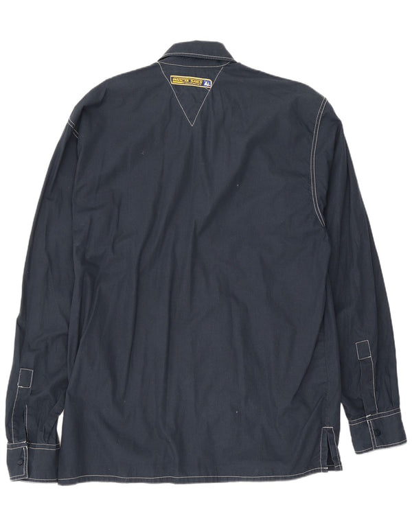 Invicta Mens Sailwear Graphic Shirt Small Navy Blue Colourblock Cotton